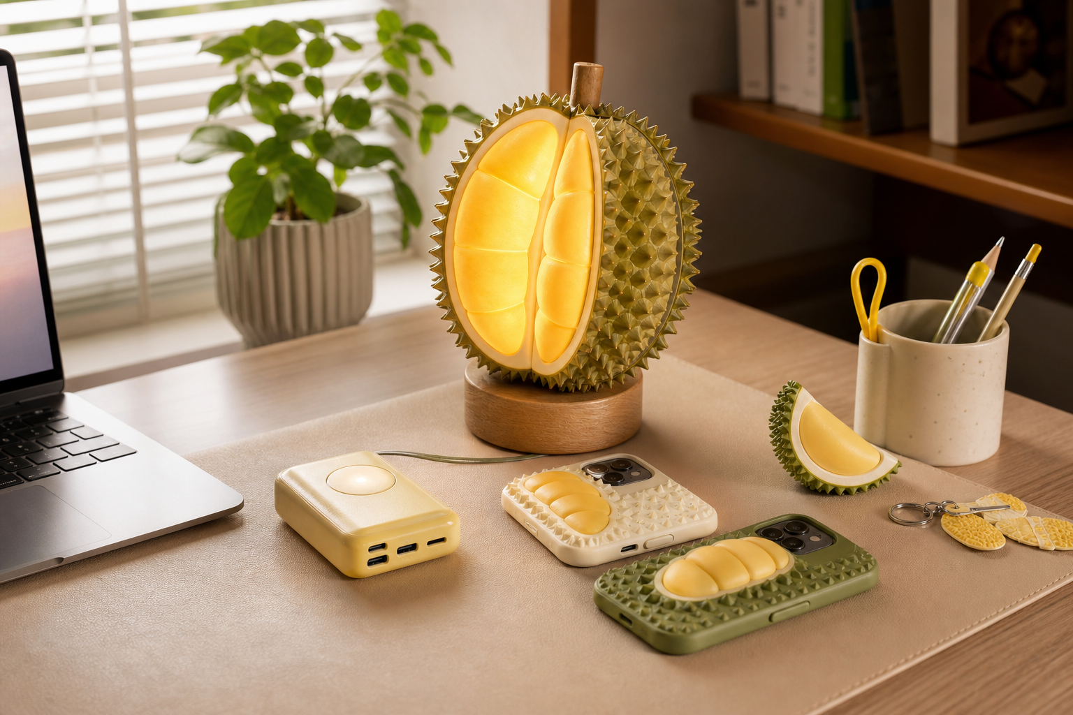 AI-generated Spicy Durian lifestyle product scene
